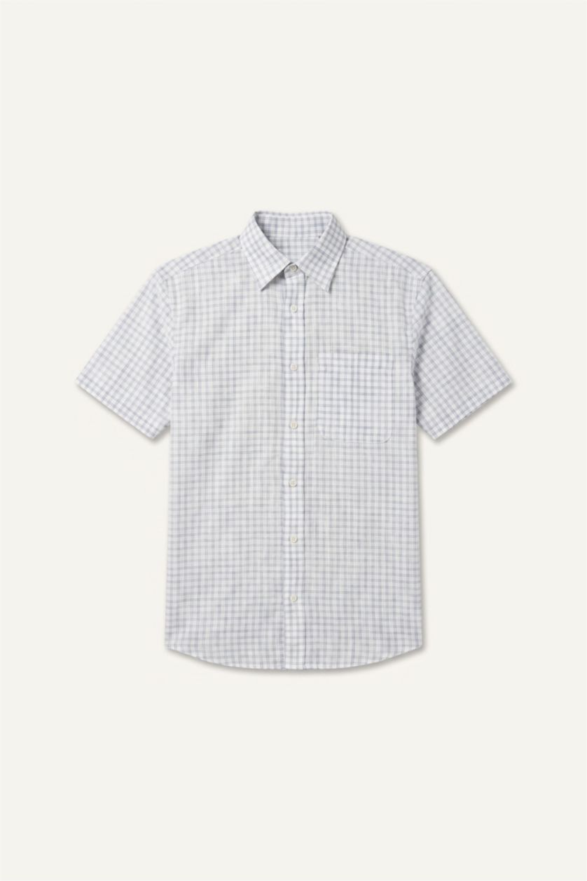 Men Indigo Regular Fit Cotton Short Sleeve Shirt