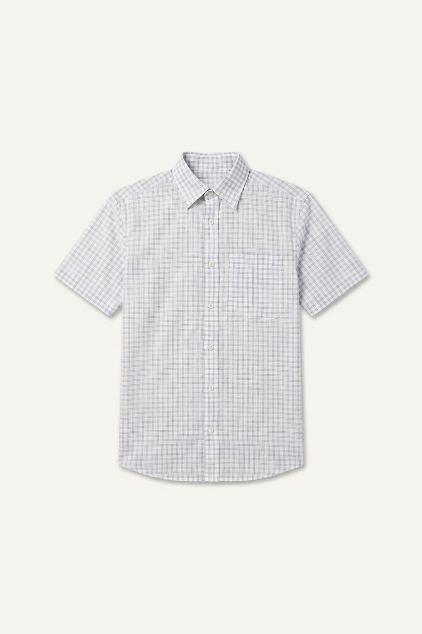 Men Indigo Regular Fit Cotton Short Sleeve Shirt