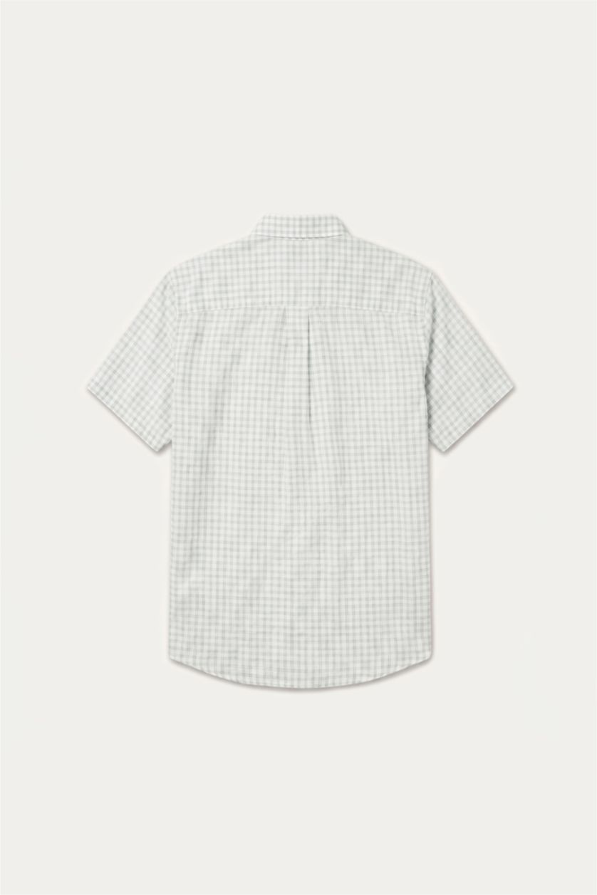 Men Light Khaki Regular Fit Cotton Short Sleeve Shirt