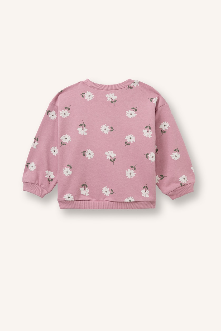Baby Girls Rose Regular Fit Flower Crew Neck Sweatshirt