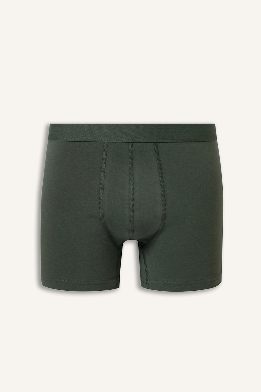 Erkek Haki Regular Fit Beli Lastikli 3'lü Boxer Seti