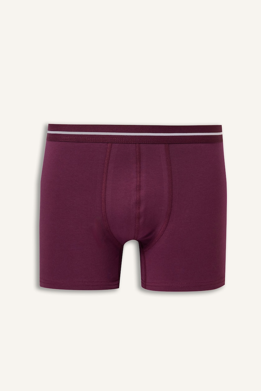 Erkek Mor Regular Fit Çizgili Beli Lastikli 3'lü Boxer