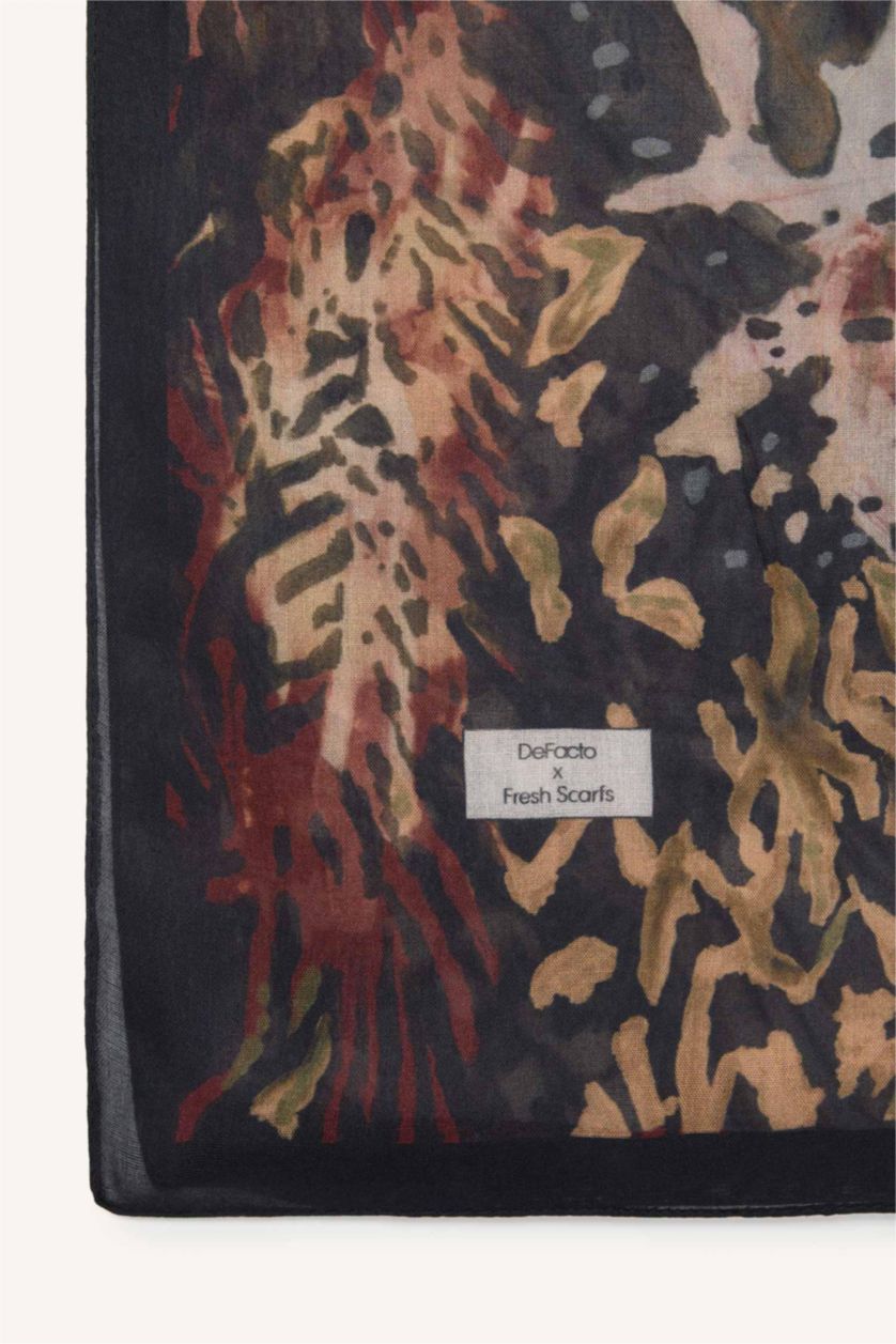 WOMAN Karma Fresh Scarfs X DeFacto Abstract Floral Viscose Scarf