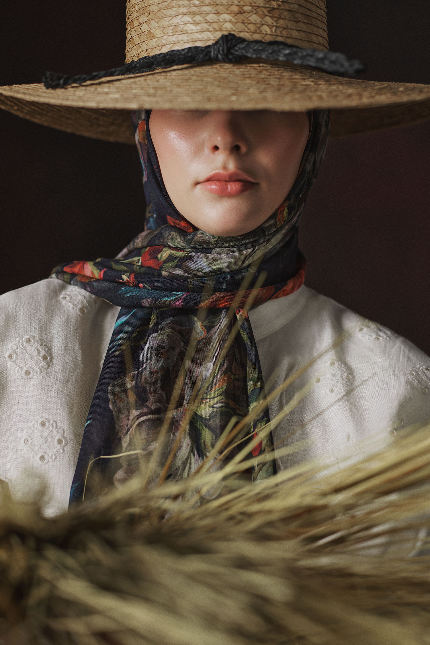 Kadın Siyah Fresh Scarfs X DeFacto Midnight Botanic Viskon Şal