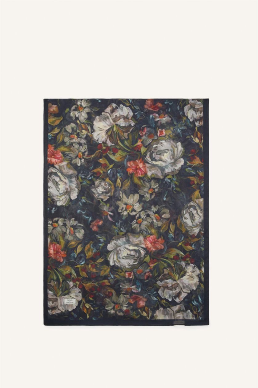 Kadın Siyah Fresh Scarfs X DeFacto Midnight Botanic Viskon Şal