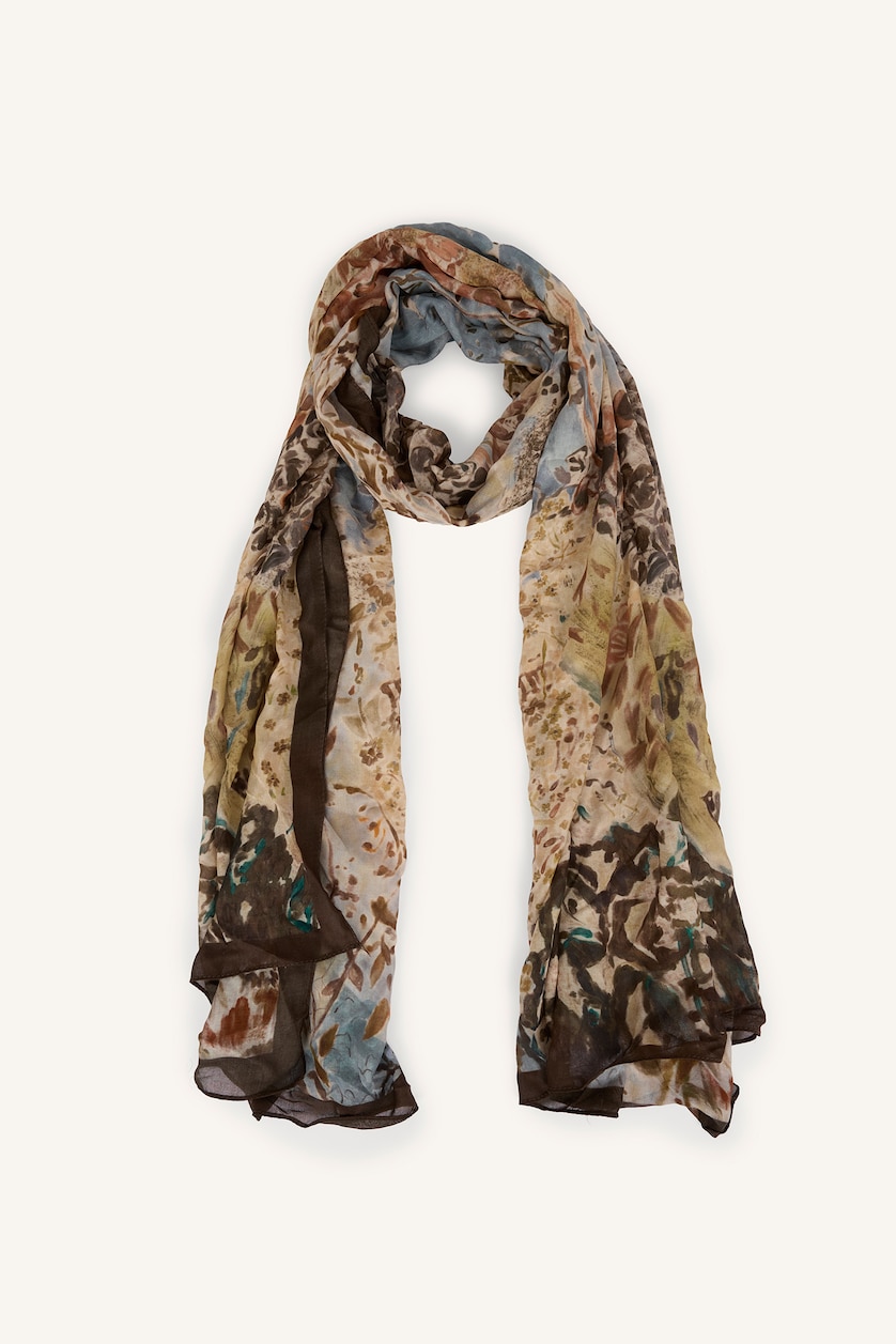Woman Brown Fresh Scarfs X DeFacto Secret Garden Viscose Scarf