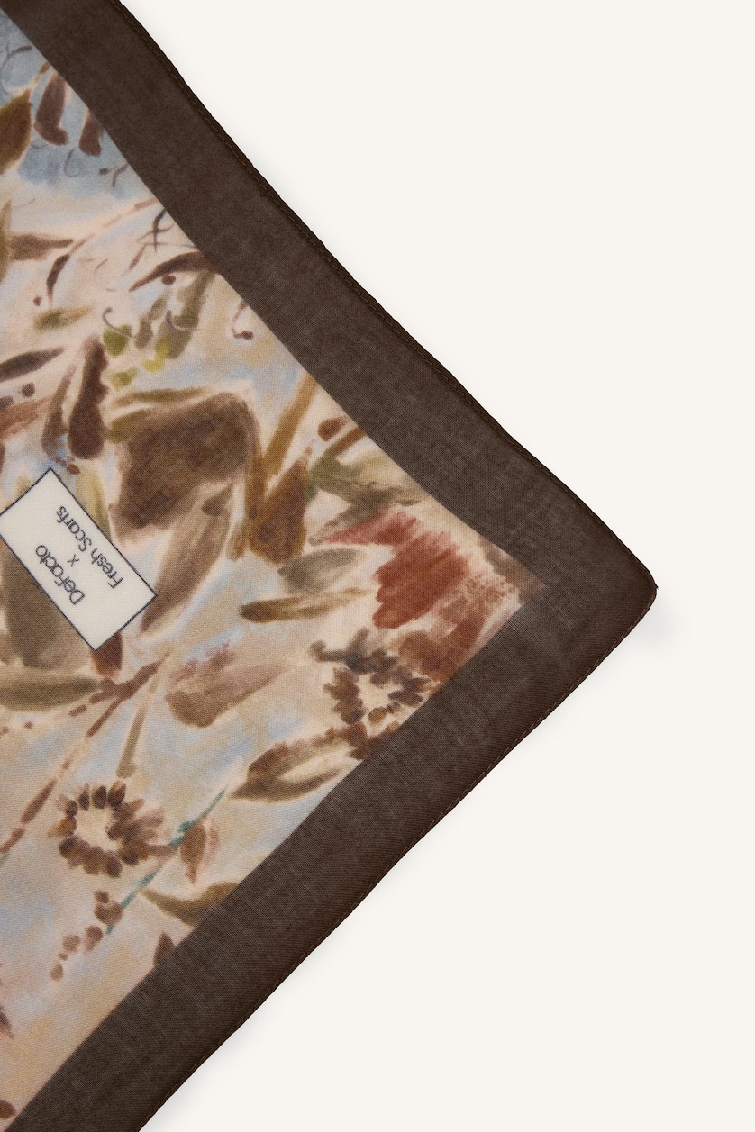 Woman Brown Fresh Scarfs X DeFacto Secret Garden Viscose Scarf