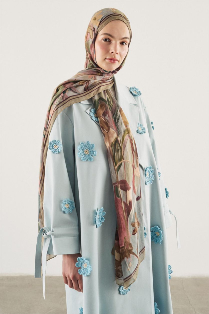 WOMAN Karma Fresh Scarfs X DeFacto Impressionist Floral Viscose Scarf
