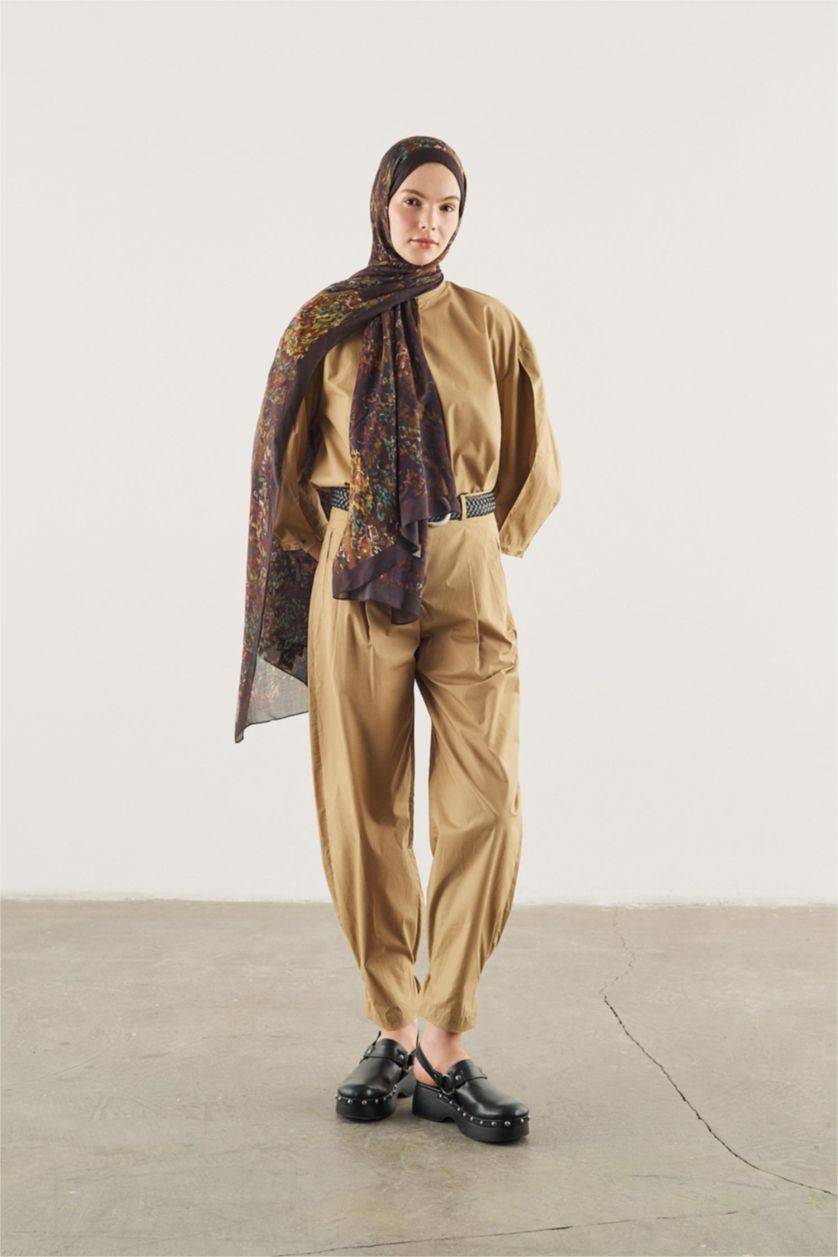 Women Black Fresh Scarfs X DeFacto Soft Botanic Viscose Scarf