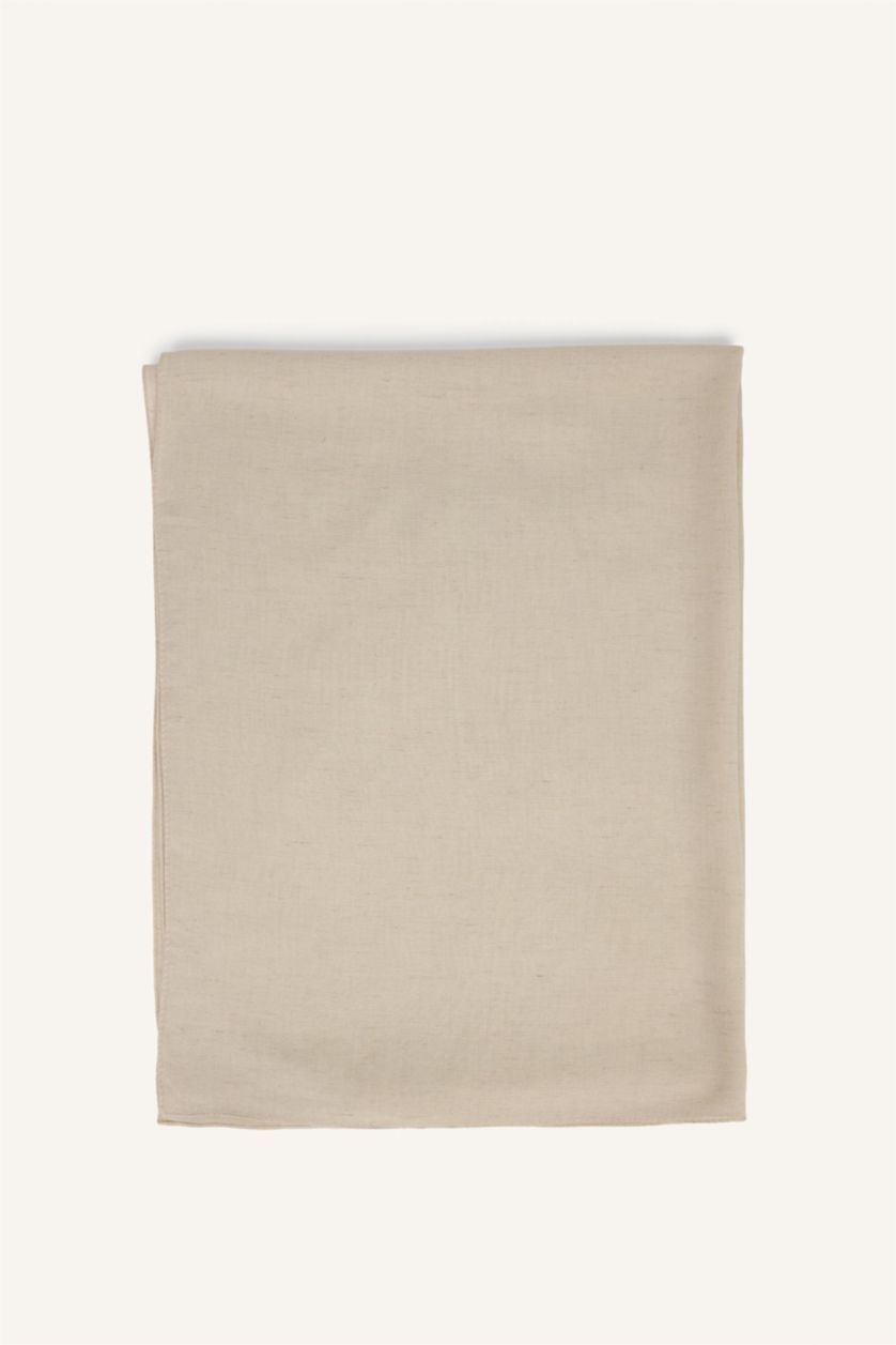 Kadın Açık Bej Fresh Scarfs X DeFacto Premium Kum Beji Keten Şal