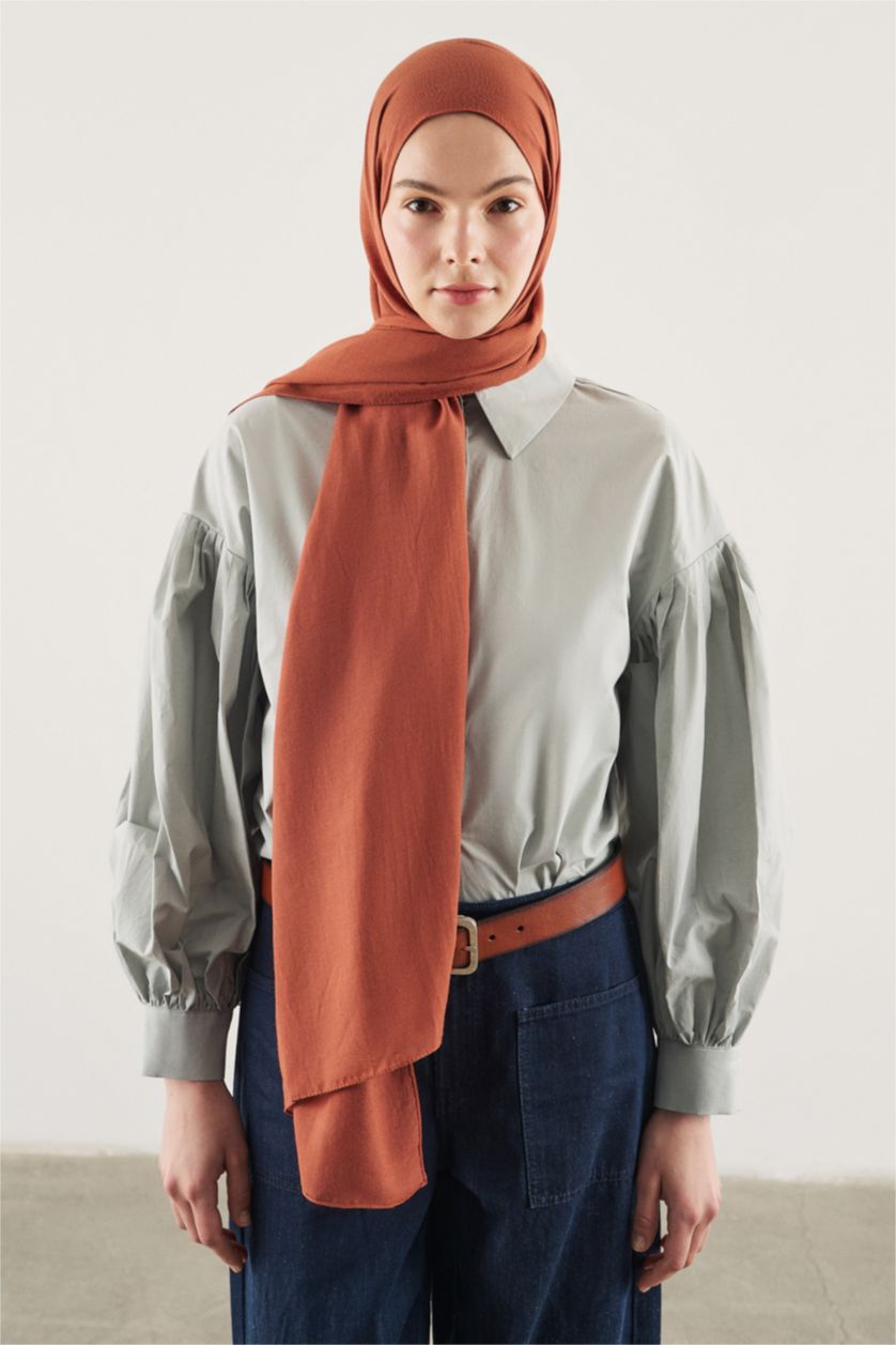 Woman Dark Orange Woman Scarf