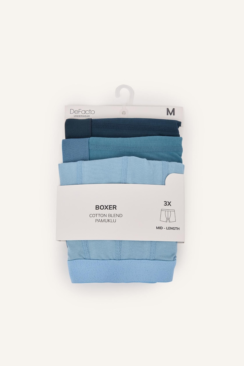 Erkek Lacivert Regular Fit Beli Lastikli Boxer
