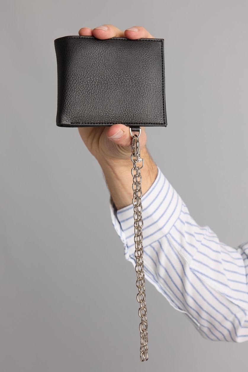 Men Black Man Faux Leather Wallet