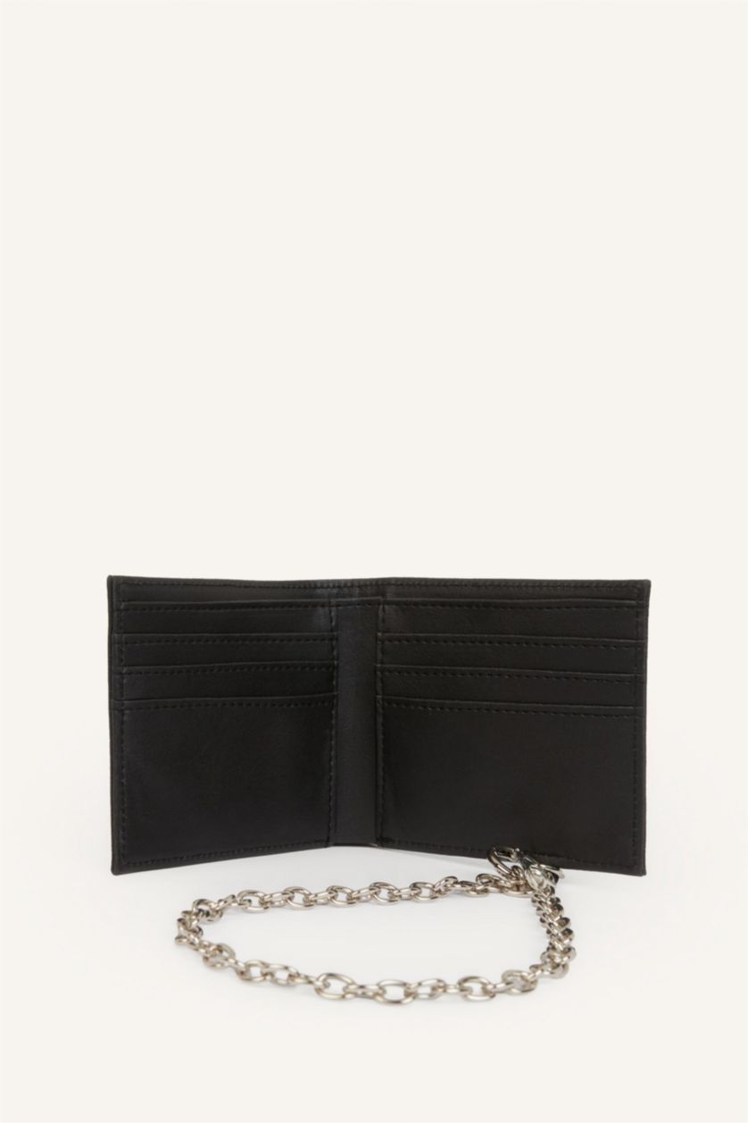 Men Black Man Faux Leather Wallet
