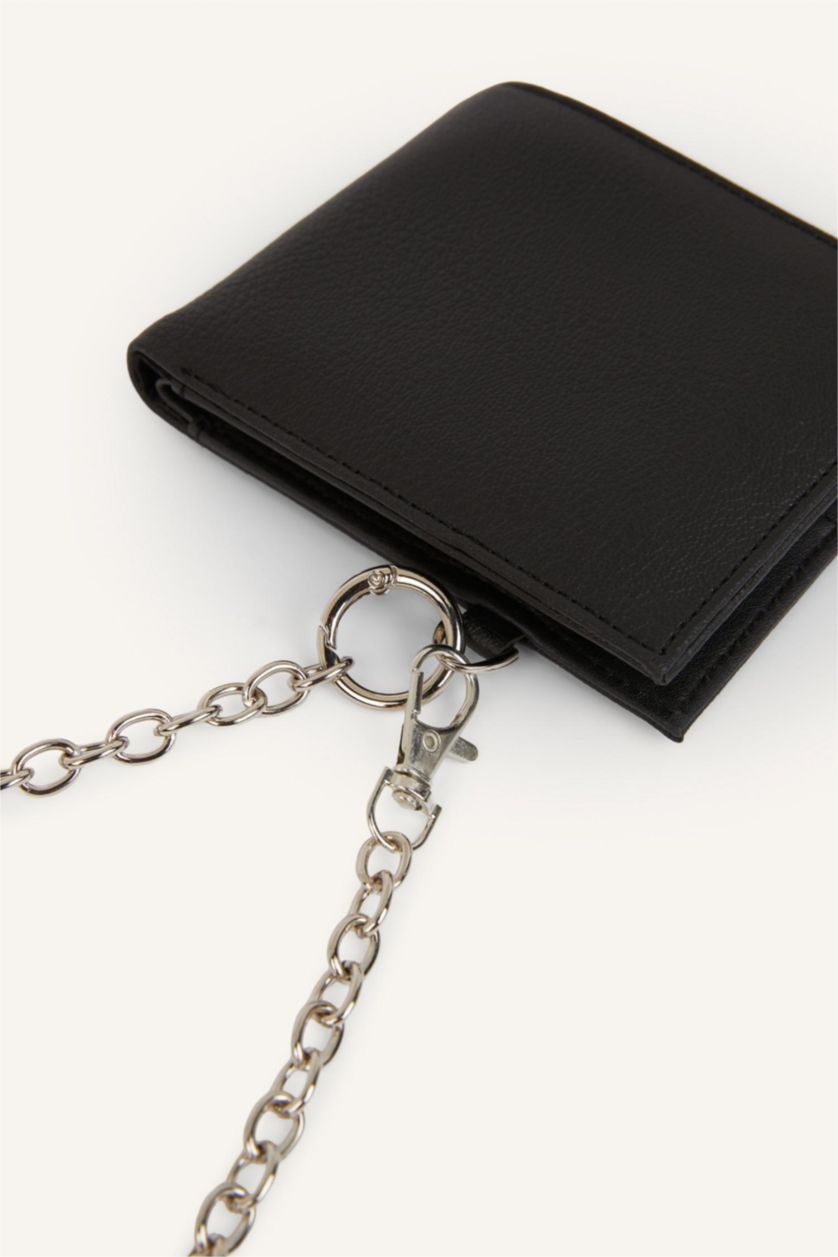 Men Black Man Faux Leather Wallet