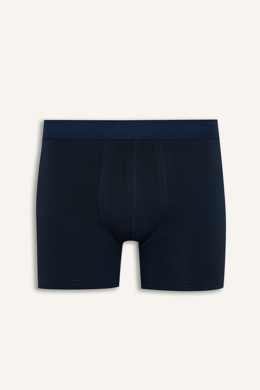 Erkek Lacivert Regular Fit Kuş Desenli 3'lü Boxer