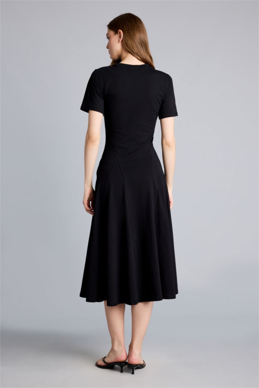 Women Black Midi Dress