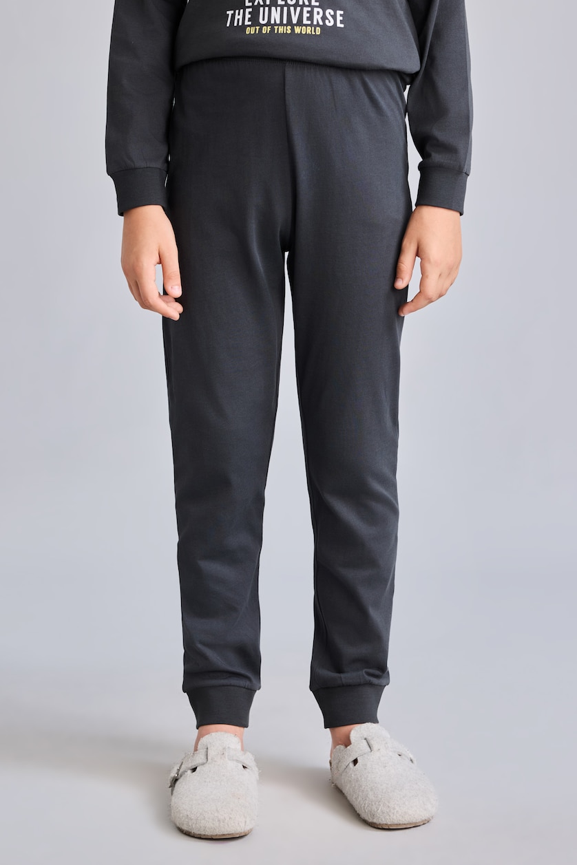 Young Boys - Teen Boys Anthracite 2 piece Regular Fit Knitted Pyjamas