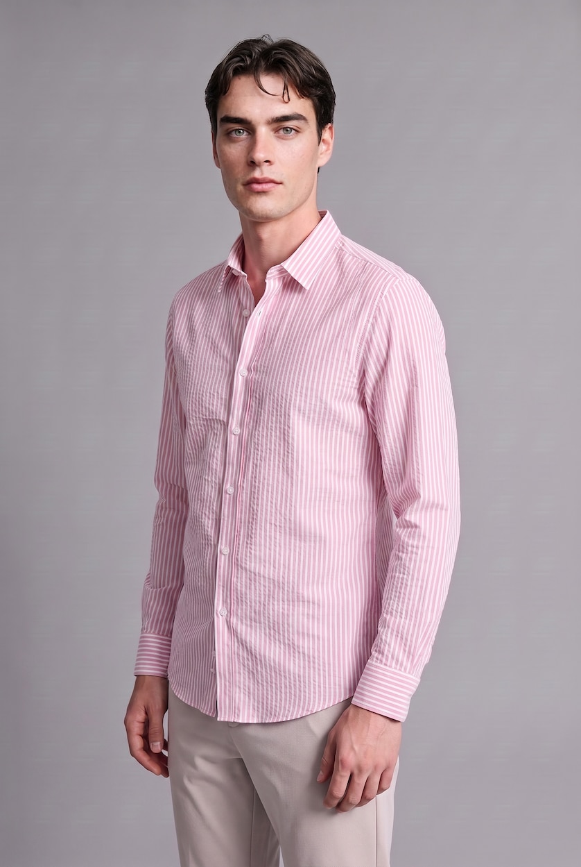 MAN Rose Modern Fit Cotton Long Sleeve Shirt