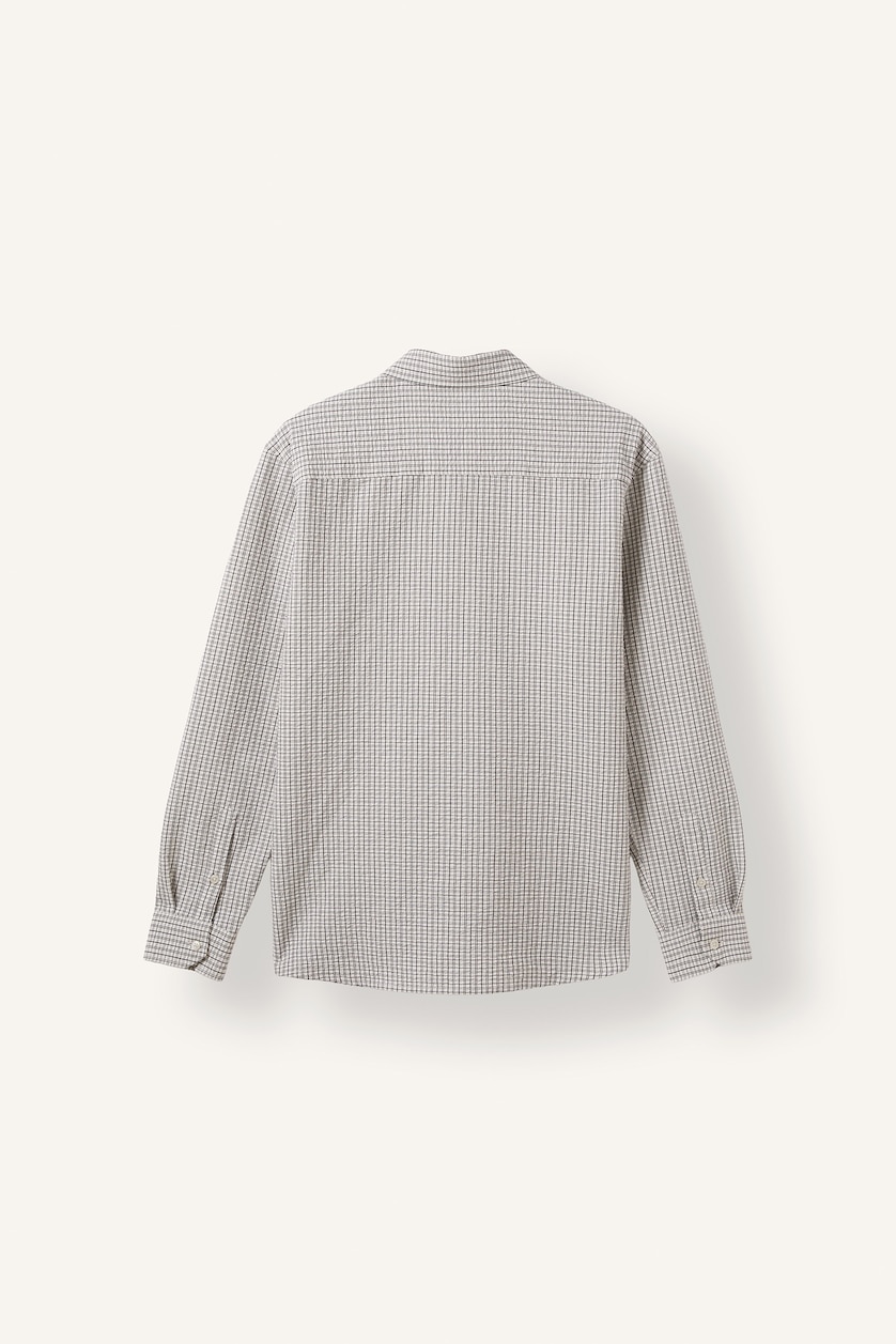Erkek Siyah Modern Fit Pötikare Uzun Kollu Gömlek
