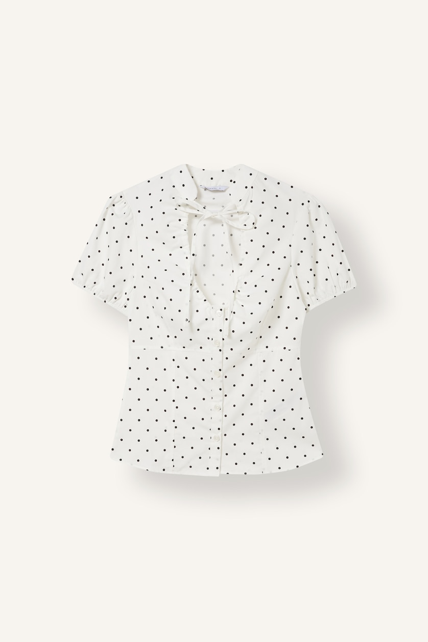 WOMAN White Woman Fitted White 100% Cotton Short Sleeve Shirt
