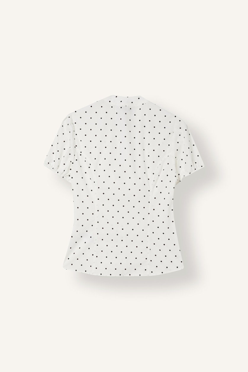 WOMAN White Woman Fitted White 100% Cotton Short Sleeve Shirt
