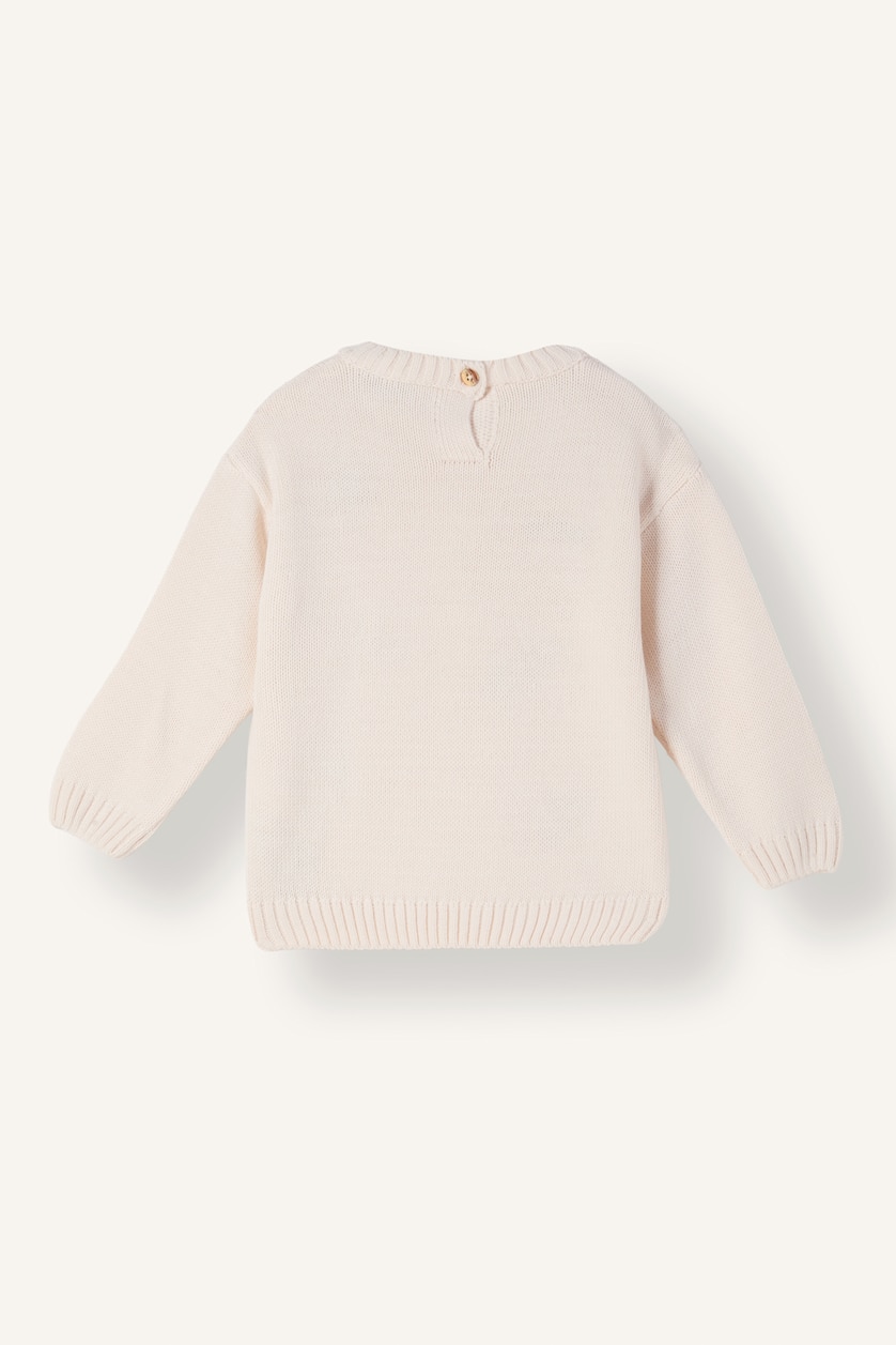 Baby Boys Ecru Baby Boy Oversize Fit Embroidered Pullover