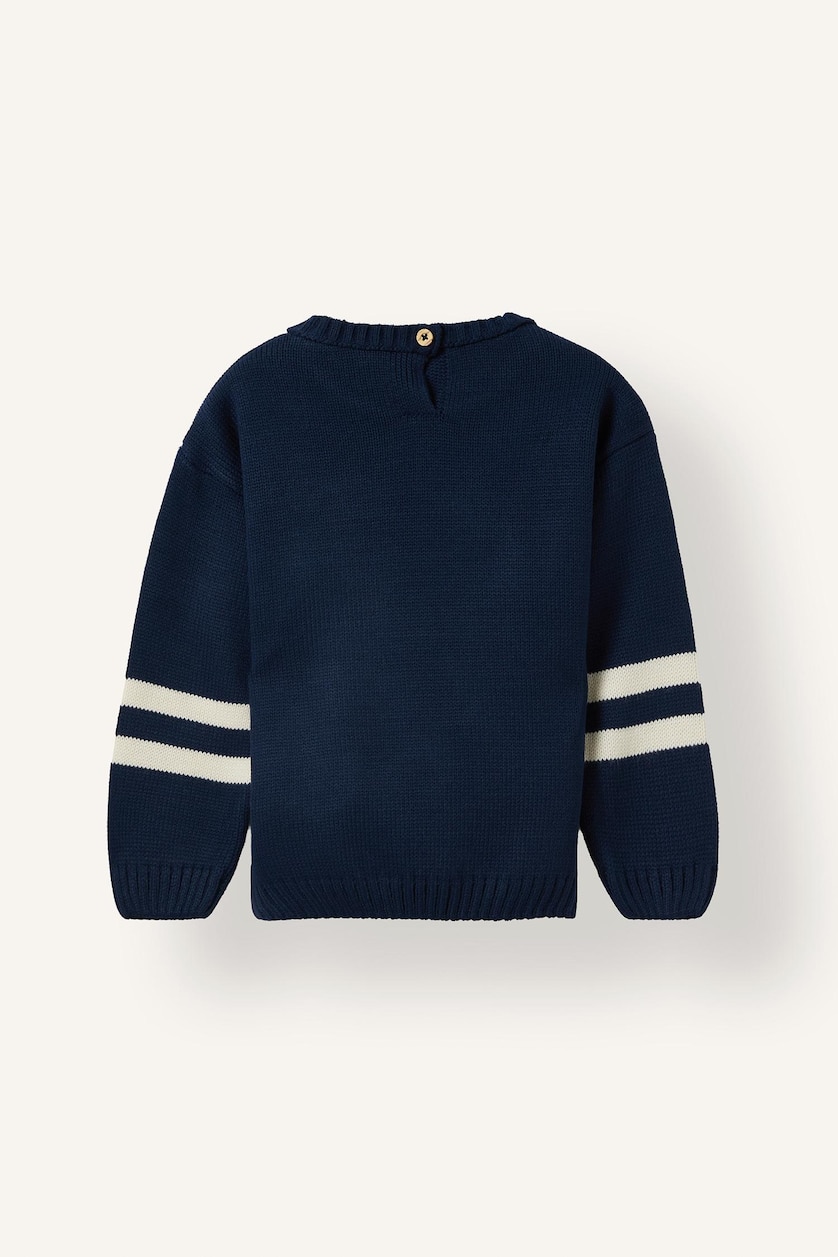 BÉBÉ GARÇON Marin Pull en tricot oversize brodé avec détail bandes pour bébé garçon
