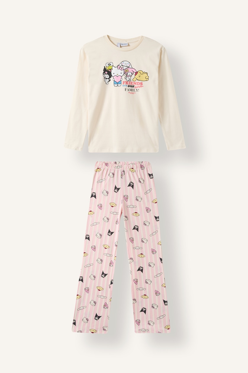 Kız Çocuk - Genç Kız Ekru 2'li Pijama Takımı Hello Kitty Kız Çocuk