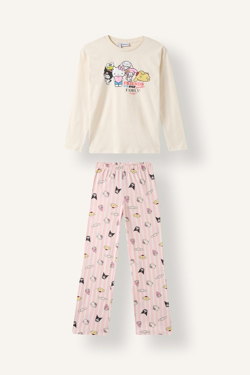 Young Girls - Teen Girls Ecru Girl Hello Kitty 2 Piece Pyjama Set