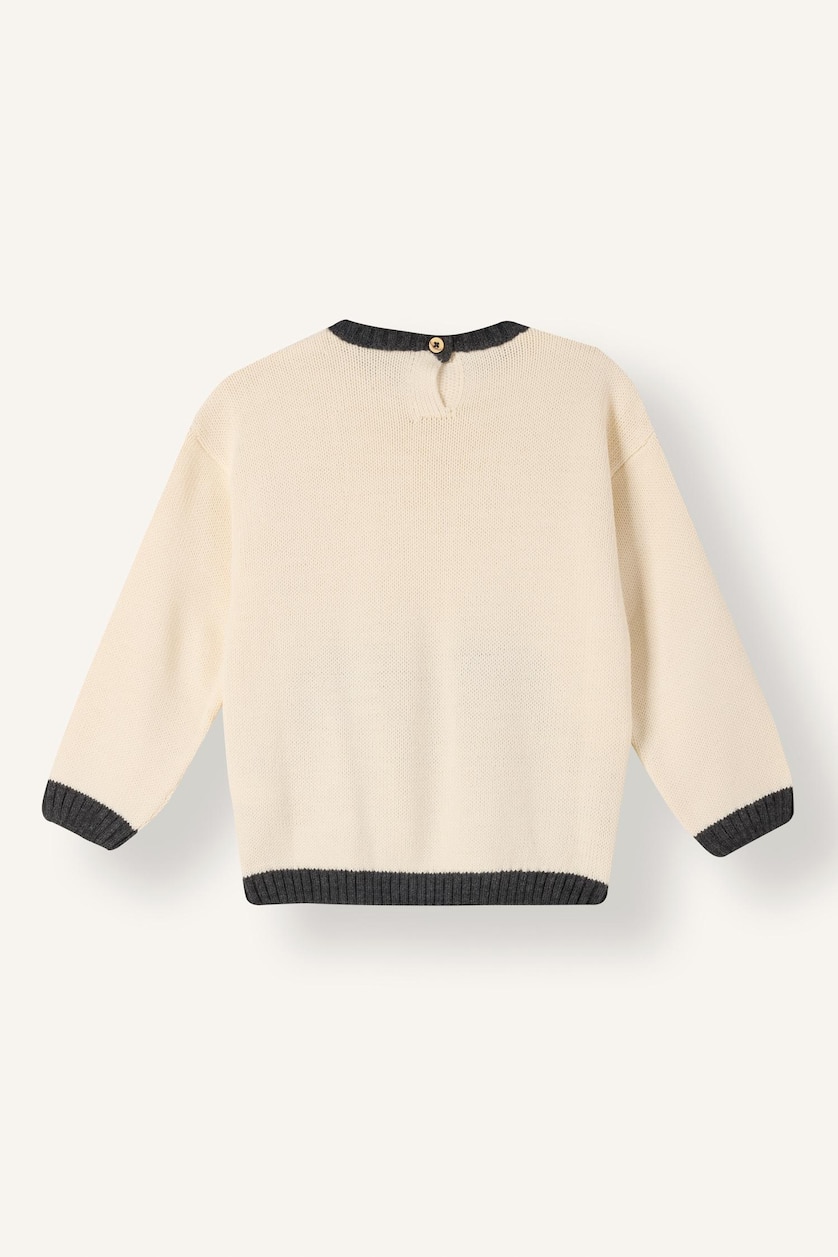 BÉBÉ GARÇON Écru Pull en tricot oversize à motif ourson pour bébé garçon