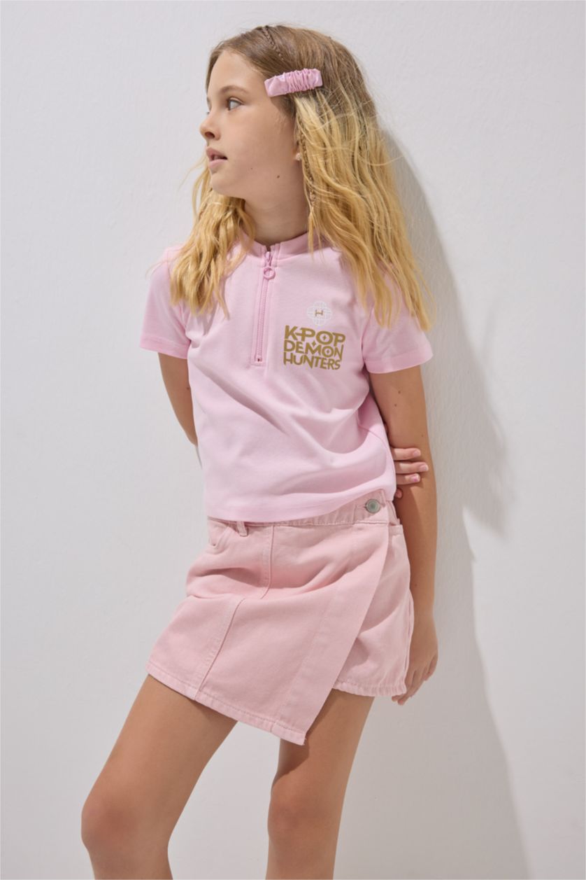 GIRLS & TEENS Light Pink جيب شورت بناتي قطن 100%