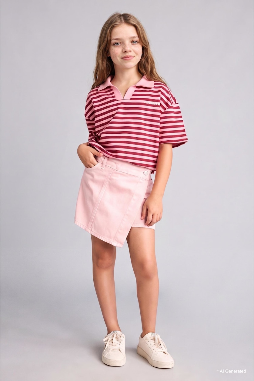GIRLS & TEENS Light Pink Girl Denim Pink Skort