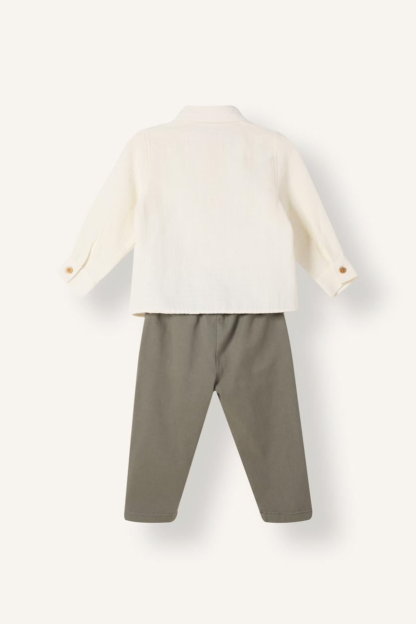 BABY BOY Ecru Baby Boy 2 Piece Set