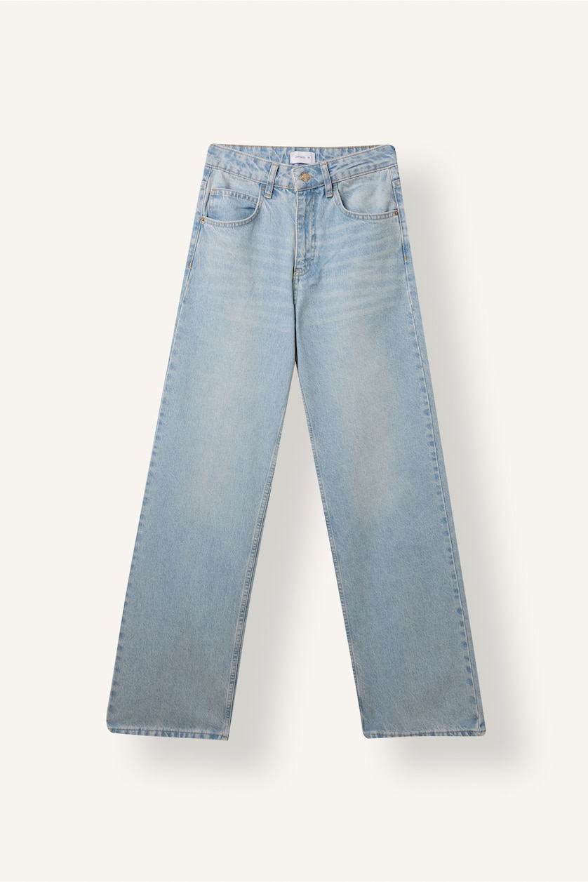 Woman Light Blue High Waist Trousers