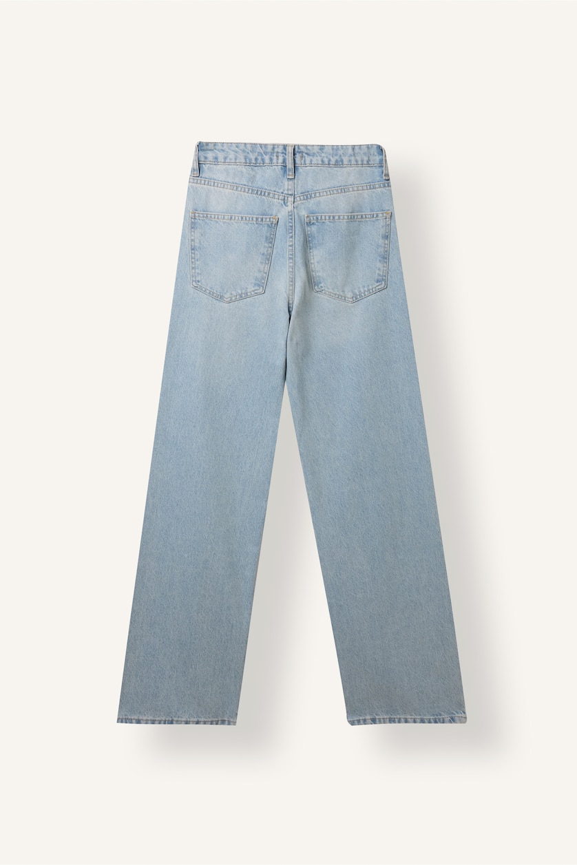 Woman Light Blue High Waist Trousers