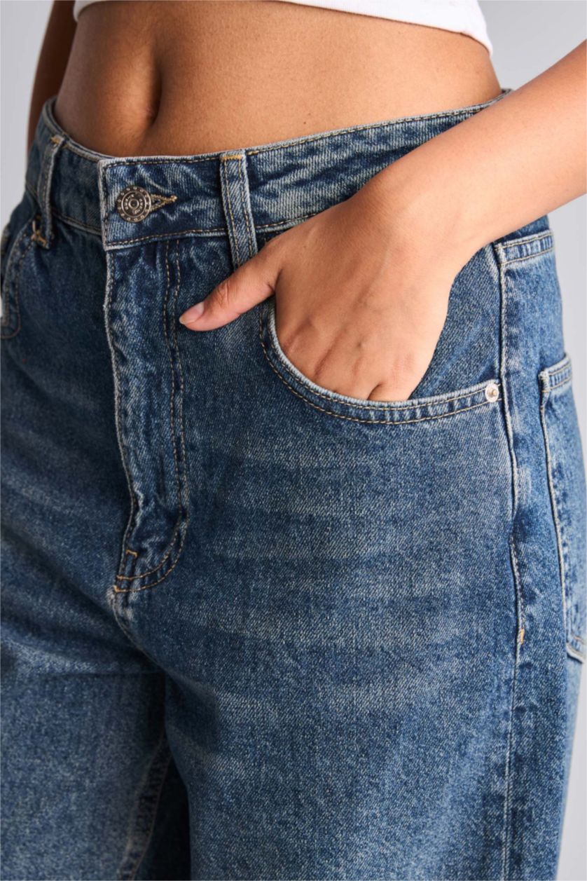 Women Dark Blue Baggy Fit Trousers