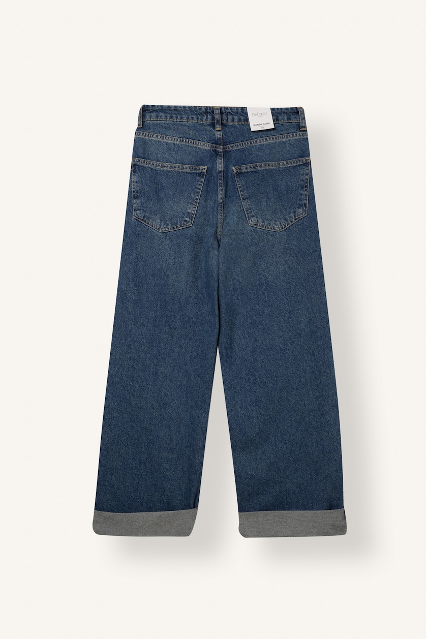 Kadın Koyu Mavi Baggy Yüksek Bel Jean