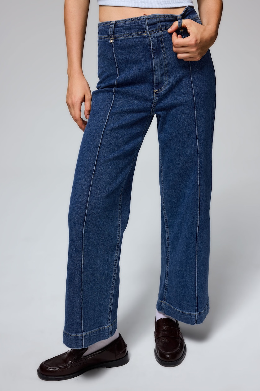 WOMAN Blue Culotte Fit High Waist Trousers