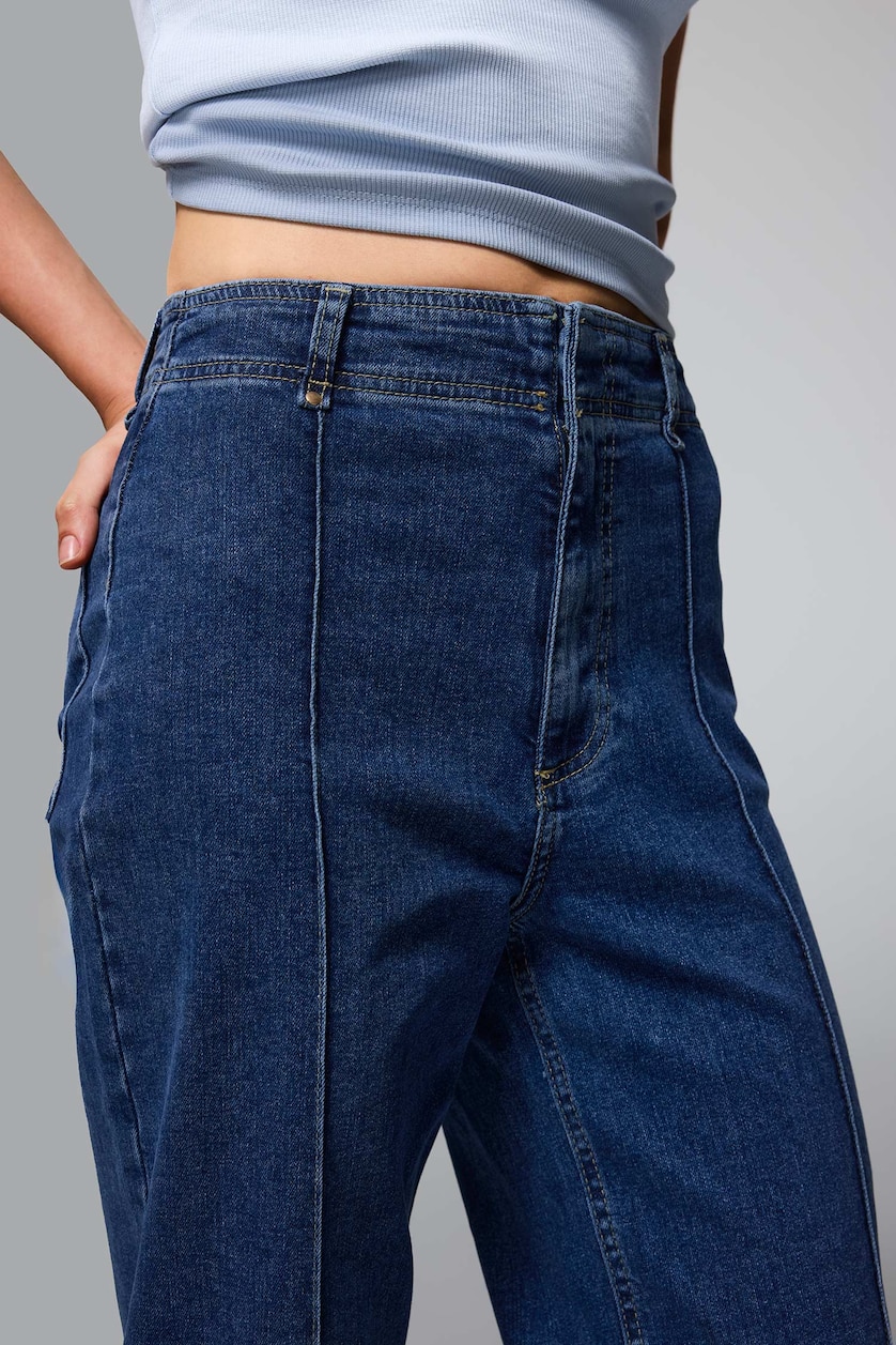 WOMAN Blue Culotte Fit High Waist Trousers