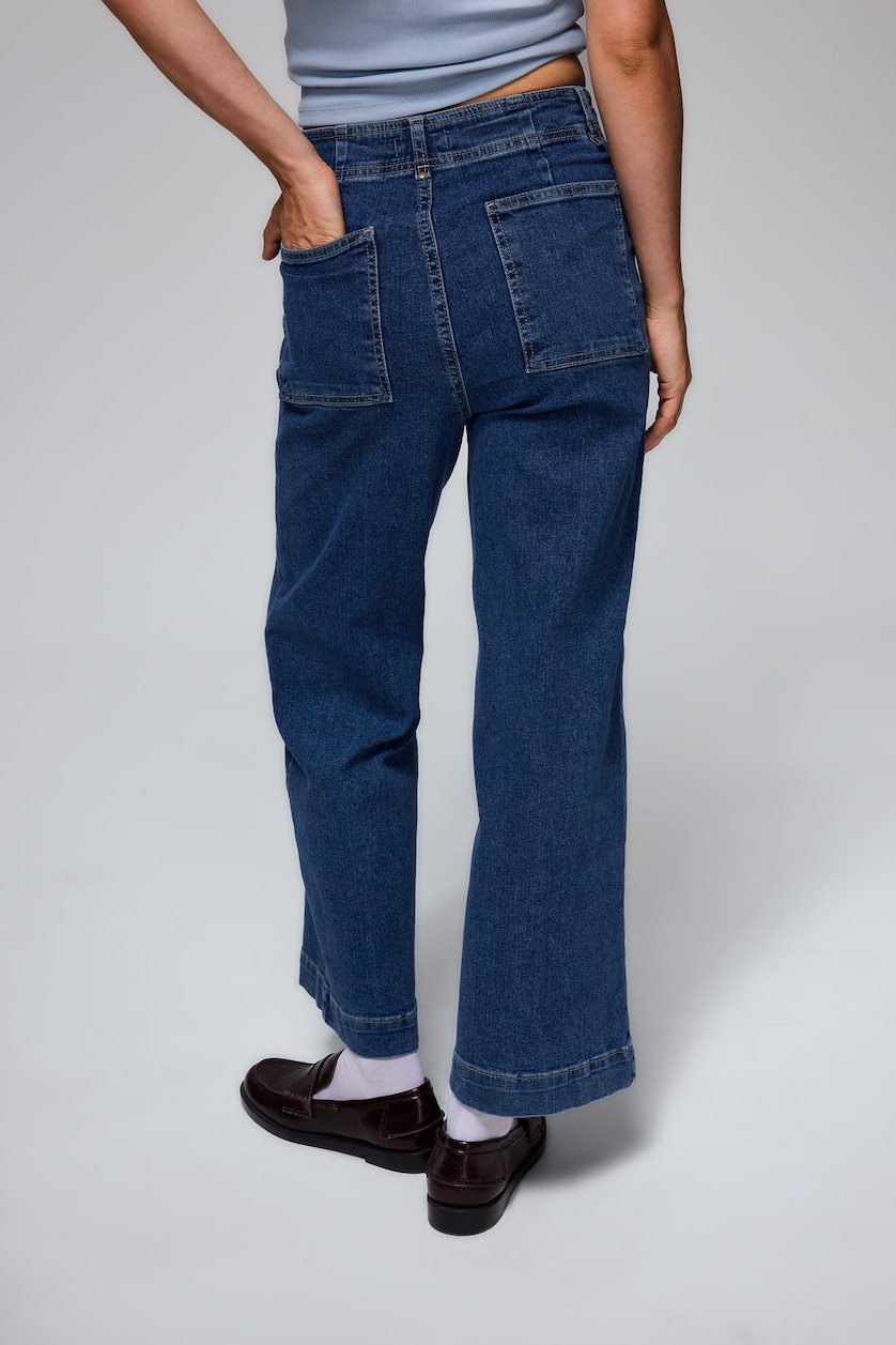 WOMAN Blue Culotte Fit High Waist Trousers