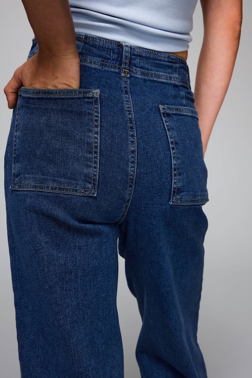 WOMAN Blue Culotte Fit High Waist Trousers