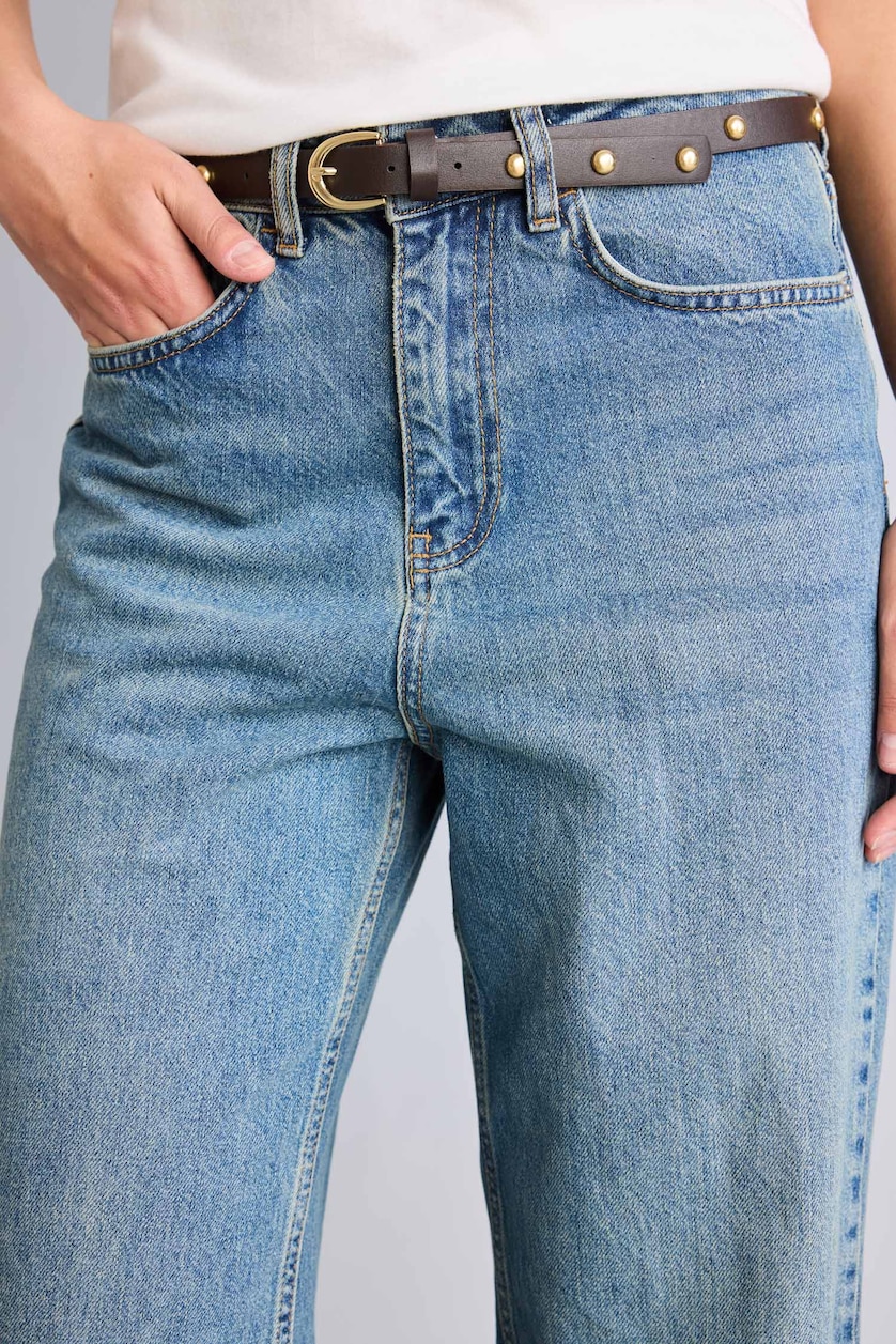 Woman Blue Straight Fit Trousers