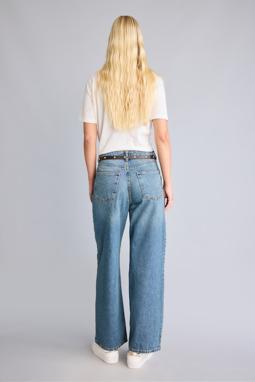 Woman Blue Straight Fit Trousers