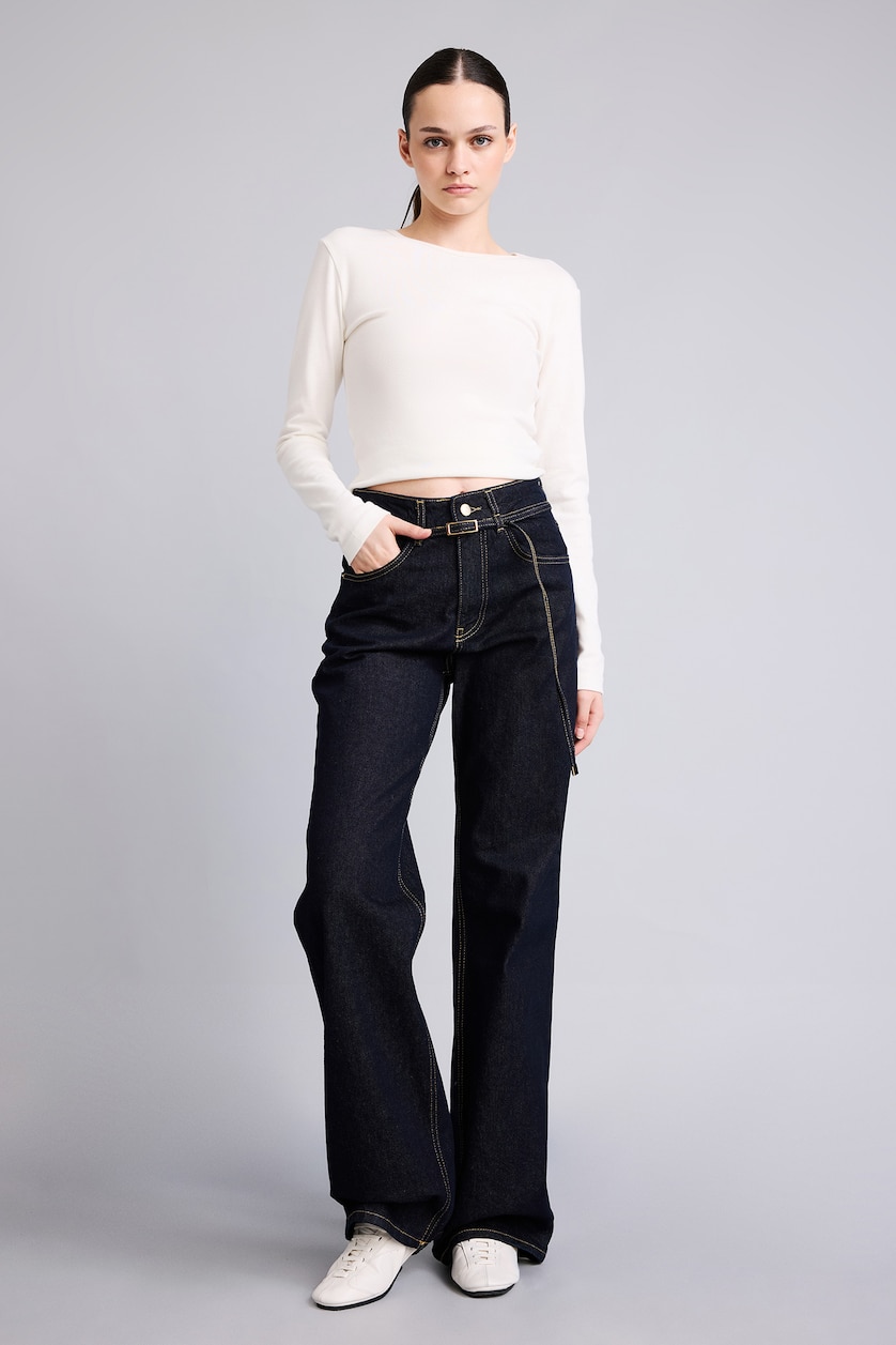 Women Blue Black Trousers