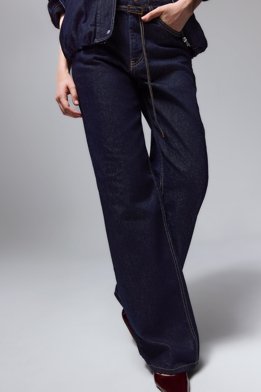 Woman Blue Black Trousers