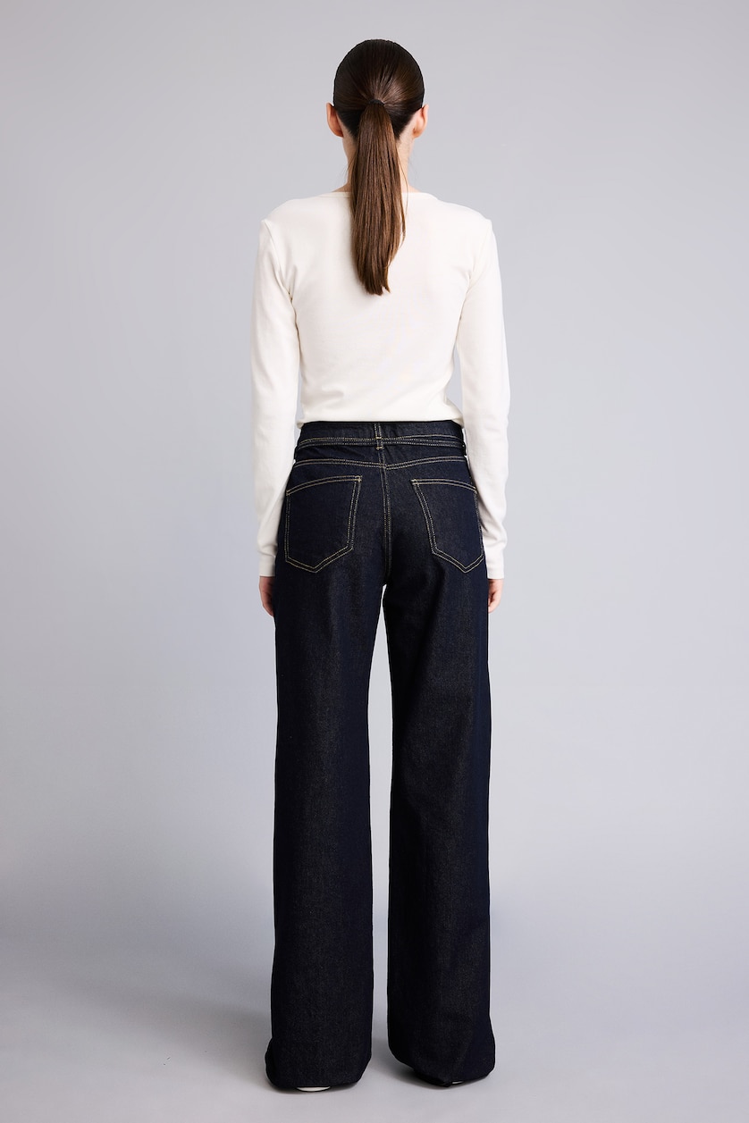 Women Blue Black Trousers
