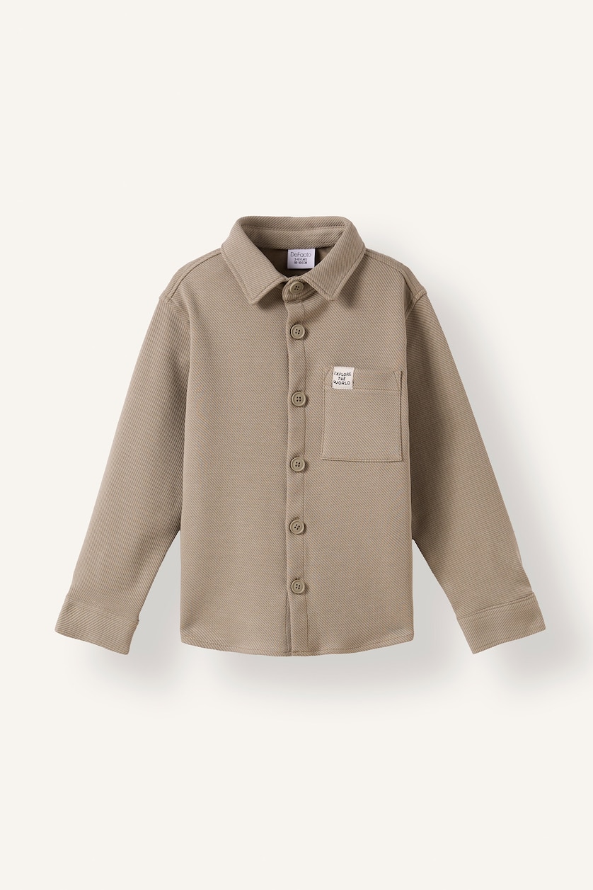 Baby Boys Khaki Oversize Fit Long Sleeve Shirt