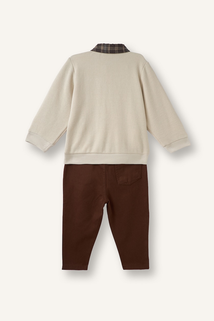 Baby Boy Beige سيت بيبي ولادي - قطعتين