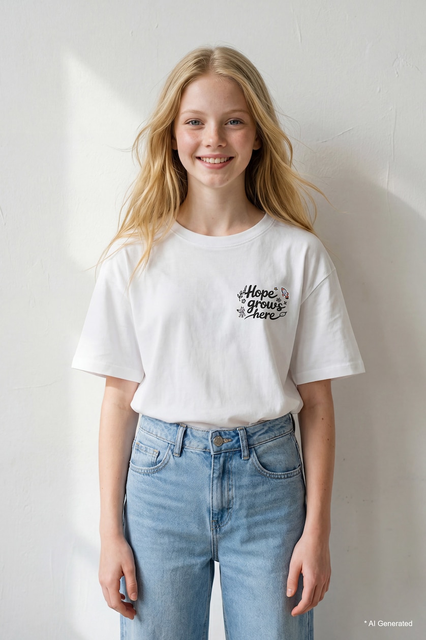 Young Boys - Teen Boys White Regular Fit Short Sleeve T-Shirt